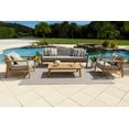 thumbnail image 2 of Laguna 4-Piece Eucalyptus Wood Outdoor Patio Conversation Sofa Set w/Three-Seat Sofa, Two Armchairs and Coffee Table, 2 of 6