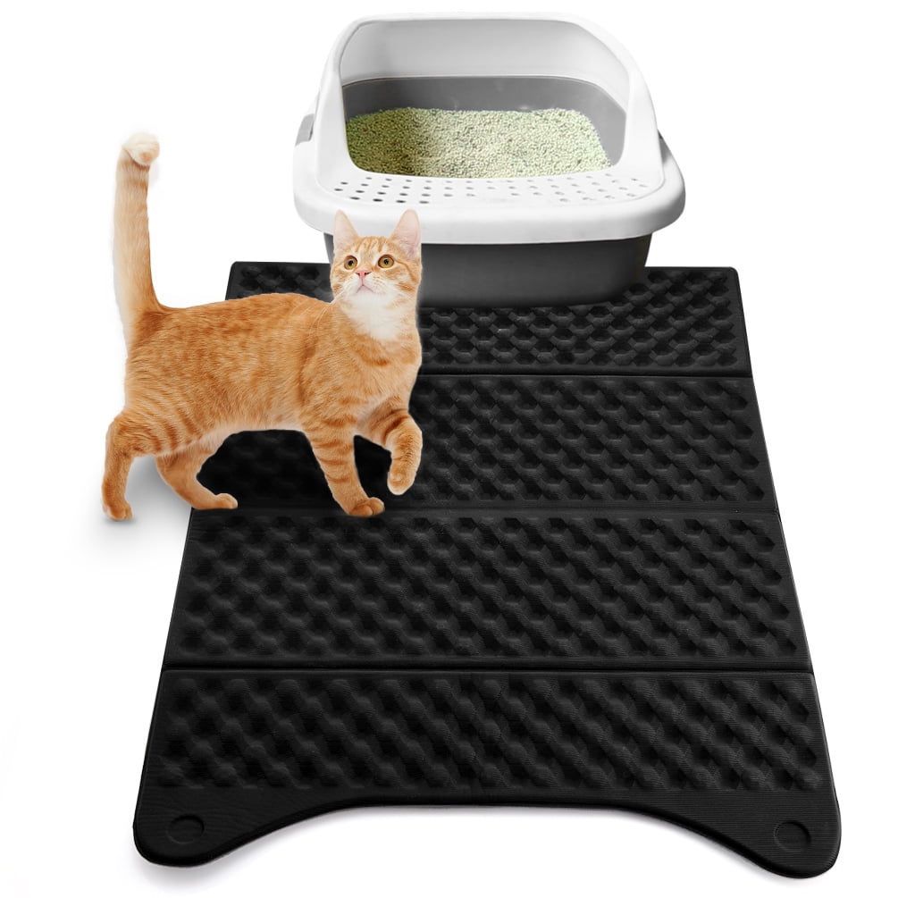 Paw-Shaped Large Cat Litter Mat,Kitty Litter Rug Doormat,23.5*17.75 Inches,7 Colors Available Coffee