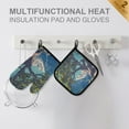 thumbnail image 4 of Yayeee Oven Mitts and Pot Holder Set of 4 Heat Resistant Kitchen Gloves Baking Hot Pad, Blue Tree, 4 of 5