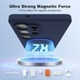thumbnail image 4 of Designed for Samsung Galaxy S25 Ultra 6.9'' with Magnetic Ring Stand[Compatible with Mag-Safe][Military-Grade Protection] Slim Liquid Silicone S25 Ultra Phone Case for Men Wowen,Deep Blue, 4 of 15