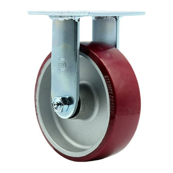 6 Inch Poly on Aluminum Wheel Rigid Caster with Ball Bearing Service Caster