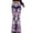 Purple, variant on Womens Flare Pants Rabbit Rose Gothic Print High Waist Bootcut Pants Everyday Casual Flare Trousers