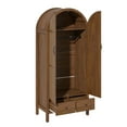 thumbnail image 6 of Wardrobe Closet Modern Armoire Wardrobe Closet 70.87" with Drawers and Arched Fluted Doors Wooden Bedroom Armoires with Shelves and Hanging Rod, 6 of 8