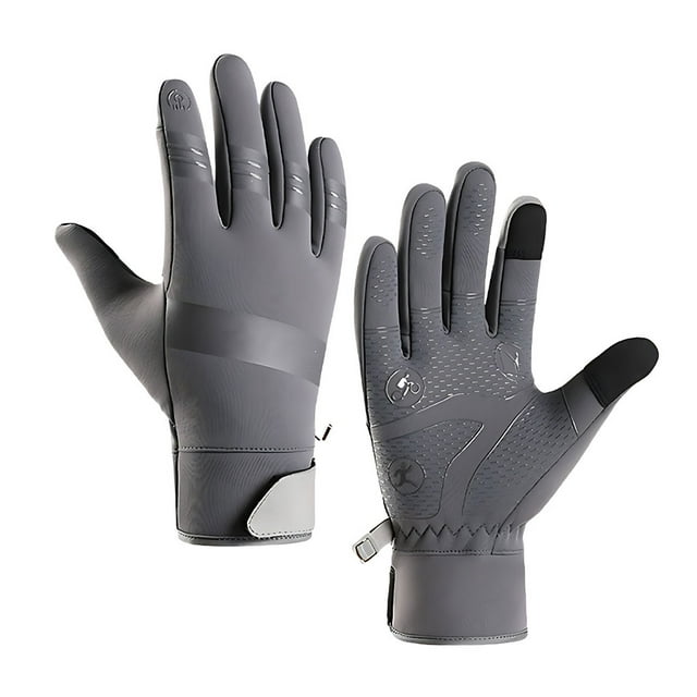 Guantes de invierno Greeniant para pantalla táctil con hebilla de conexión color gris, Ropa deportiva