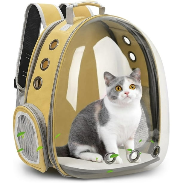 Mochila para gatos mochila para gatos con burbujas expandible plegable transpirable para perros pequenos y medianos gatos capsula espacial ventana de burbujas mochila para mascotas para senderi Walmar...