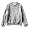 thumbnail image 4 of Kids Leopard Print Crew Neck Sweatshirt Boys Girls Long Sleeve No Hood Pullover Top Soft Loose Fit Casual Sweatshirt for Autumn Winter Campus Outdoor Daily Wear(Grey,7-8 Years), 4 of 4