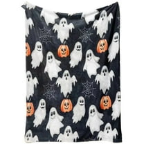 Halloween Flannel Blanket Soft Throw Blanket Cute Fall Blanket for Home Office Couch Sofa Bed Chair Halloween Decoration