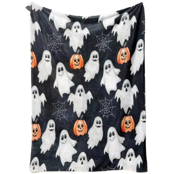 Halloween Flannel Blanket Soft Throw Blanket Cute Fall Blanket for Home Office Couch Sofa Bed Chair Halloween Decoration