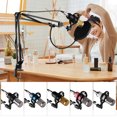thumbnail image 4 of Amdohai Professional Broadcasting Studio Recording Condenser Microphone Kit with External Sound Card + Mic Windscreen + Shock Mount + Adjustable Suspension Scissor Arm Stand + Mounting Clamp + Pop F, 4 of 7