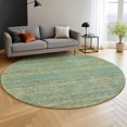 thumbnail image 6 of Addison Rugs Mayfield Premium Machine Washable Transitional Stripes Green Round Rug, 8' x 8', 6 of 6