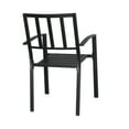 thumbnail image 3 of Hassch 2pcs Wrought Iron Dining Chairs Metal Arm Chair with Vertical Backrest for Outdoor Home Garden Patio, Black, 3 of 10