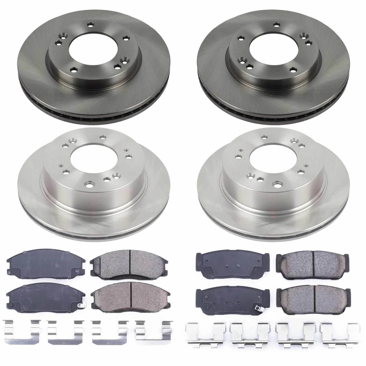 PowerStop Front and Rear Stock Replacement Brake Pad and Rotor Kit Fits: KIA Select Models KOE5909