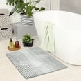 thumbnail image 6 of Unique Bargains Quick Dry Non Slip Chenille Bath Mat Cozy Shaggy Bath Rugs Gray 20" x 32", 6 of 7