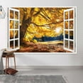 thumbnail image 3 of Fall Tree Window Backdrop for Photography, Autumn Forest Natural Landscape Photo Background, Thanksgiving Harvest Holiday Fall Party Decorations Banner Photo Booth Props,12X8ft, 3 of 5