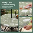 thumbnail image 5 of Round Outdoor Tablecloth with Umbrella Hole and Zipper, Sage Green Wildflowers Tablecloth with Elastic Waterproof, Farmhouse Floral Botanical Leaves Patio Table Covers for 36" - 44" Pool Tables, 5 of 9