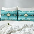 thumbnail image 3 of Turquoise Western Bed Sheets Twin Size Teal Southwestern Aztec Country Bedding Set Rustic Farmhouse Fitted Sheet Adults Exotic Tribal Bed Sheets 1 Pillow Case（No Top Sheet), 3 of 5