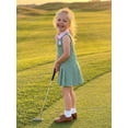 thumbnail image 6 of BemeyourBBs Toddler Baby Golf Dress Outfit Cute Infant Girls Summer Striped Dress Sleeveless Turn Down Collar Embroidery Pleated Tank Dress A Line Dress, 6 of 9