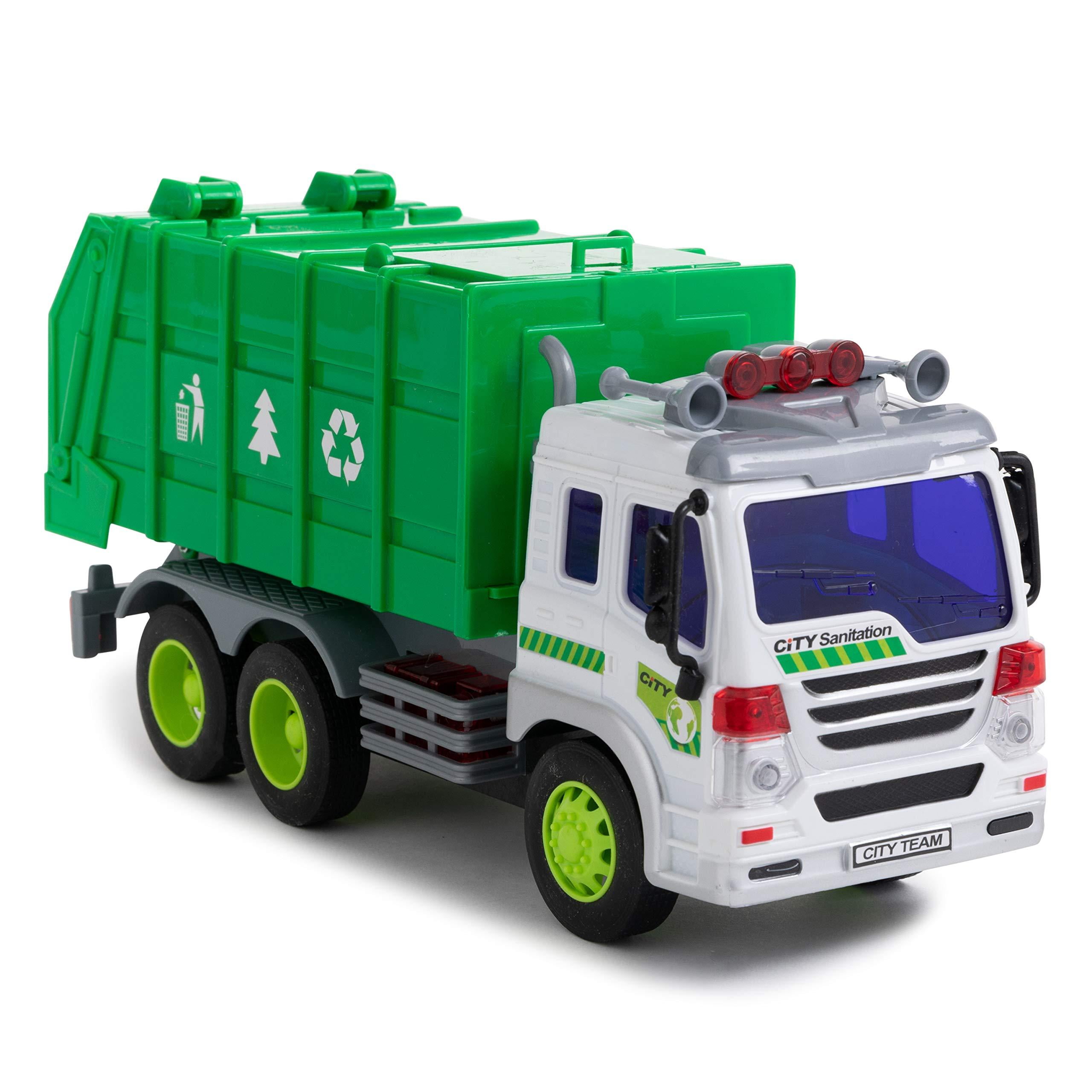 PERSONALISED NAME Gift Green Dust Bin Lorry Garbage Truck Toys Boys Toy Present 
