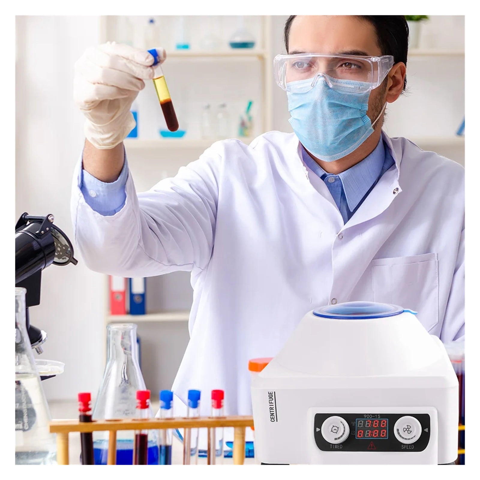 900-1S Electric Blood Centrifuge Prp Plasma Centrifuge Machine Digital Medical Centrifuge Lab 4000rpm 6pcs 15m Centrifuge Tube