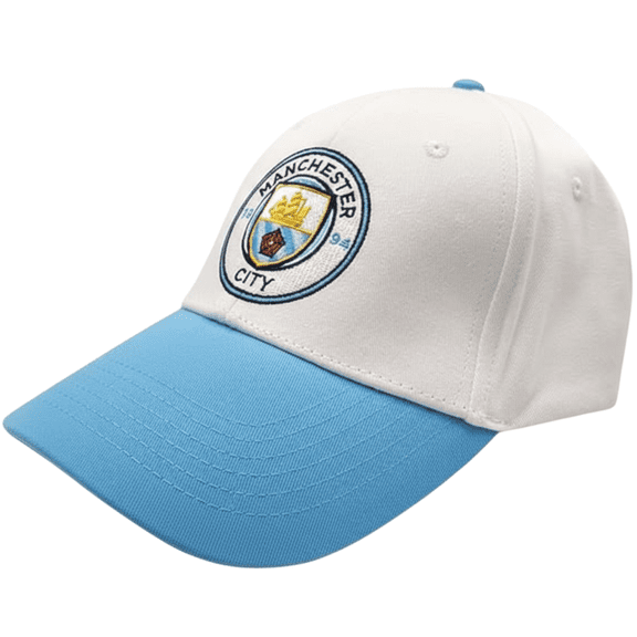 Fan Ink Man City Snapback Hat, Sky Blue White, 100% Cotton, OSFM