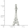 thumbnail image 2 of 925 Sterling Silver Textured Polished Eiffel Tower Charm 23x8mm Wide Pendant Necklace for Women, 2 of 2