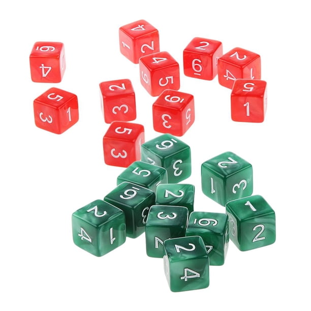 Dados de Seis Lados Sunnimix 20 Piezas RPG En Blanco y Verde