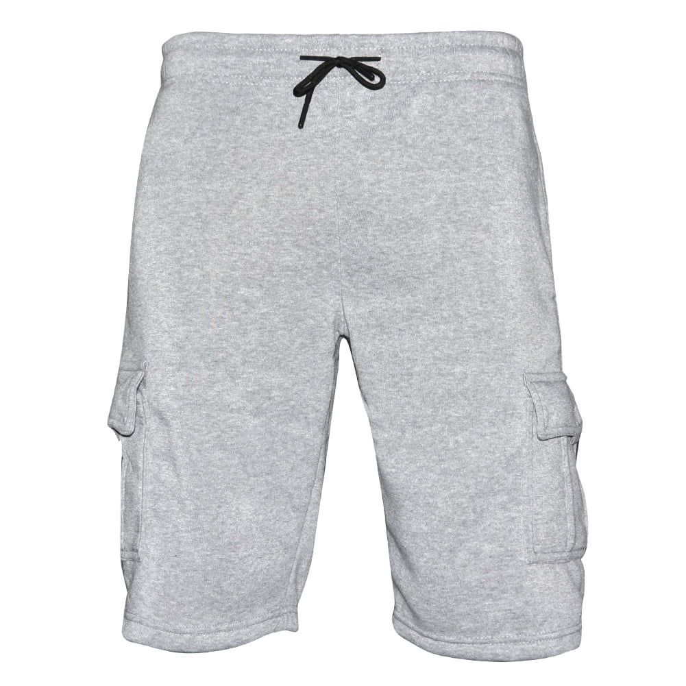 Mens Sweat Cargo Shorts Soft Cotton Lounge Gym Workout Casual Light