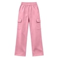 thumbnail image 6 of Plebaso Girls Boys Baggy Sweatpants Elastic Waist Joggers Wide Leg Open Bottom Athletic Cargo Pants for Kids, 6 of 7
