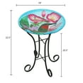 thumbnail image 5 of LuxenHome Hummingbird Floral Glass Birdbath with Metal Stand, 5 of 9