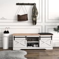 thumbnail image 6 of Accreate Entryway Shoe Bench With Sliding Door Cushion Adjustable Shelf Large Storage Space Shoe Rack Storage Organizer For Narrow Closet Entryway Living Room, 6 of 9