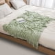 thumbnail image 4 of Manta de punto suave con flecos | Manta de franela polar para sofá y cama | 176 x 127 cm | Verde, blanco, gris, caqui, amarillo y café, 4 of 6