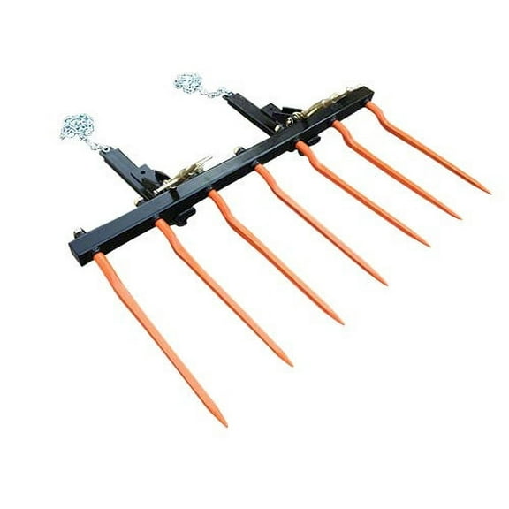 Neat Farms Manure fork Tractor Attachment, 60" Usable Width, 7 x 36" Cranked Tines