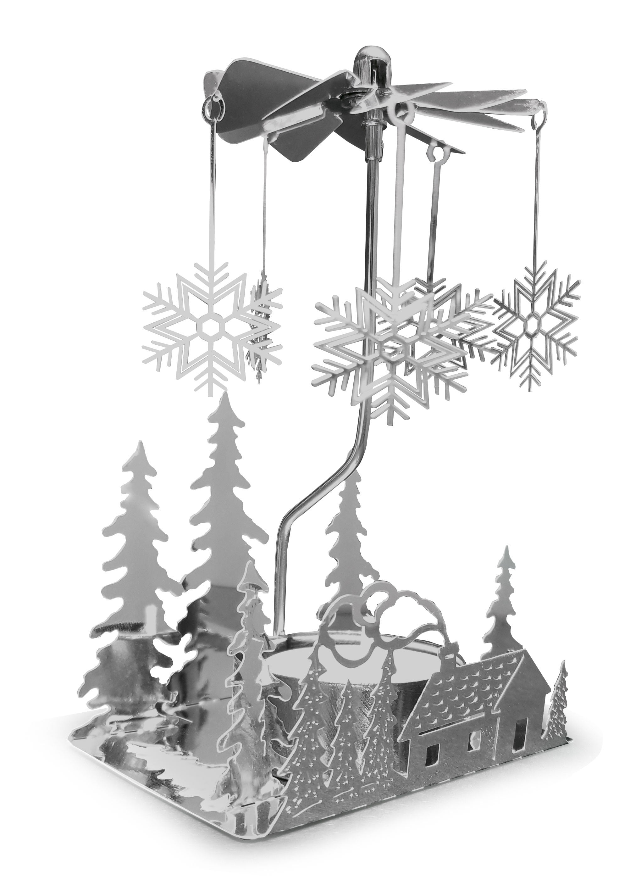 Rotating Candle Holder Spinning Candle with Laser Cut Design Carousel Candle BANBERRY DESIGNS Christmas Tree Candle Holder