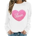 thumbnail image 2 of Felirenzacia Big and Tall Women’s Heart Print Hoodie, Valentine Graphic Sweatshirt for Women, White,S, 2 of 5