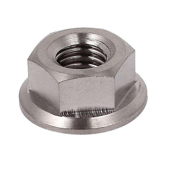 Uxcell M8x1mm 13mm TC4 Titanium Hex Head Flange Nut Bolt Silver Tone