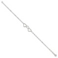 thumbnail image 2 of Sterling Silver Anklet 9 inch mm 9inch Solid Polished Fancy Heart Link, 2 of 6