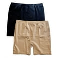 thumbnail image 2 of 2 pack Bobbie Brooks Ladies Slipshorts, Black/Sand, 2X/3X, 2 of 2