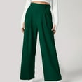 thumbnail image 2 of ZACPNCV Womens Loose Wide Leg Pants High Waist Wide Leg Casual Pleated Side Pocket Casual Pants Green, 2 of 9