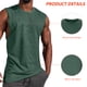 thumbnail image 5 of Camisetas sin mangas para hombre, cuello redondo, lisas, holgadas, camisetas deportivas para entrenamiento, camisetas sin mangas para correr, color verde, 5 of 5