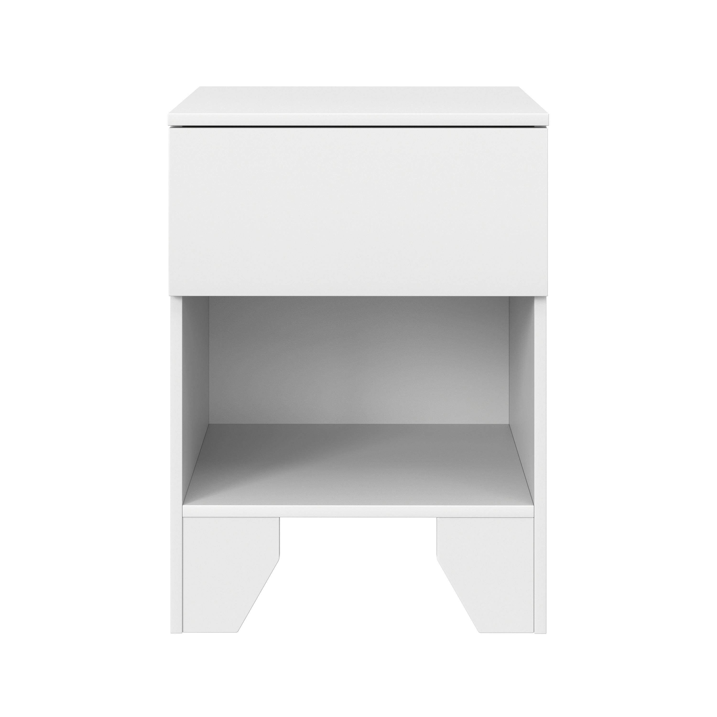 Boyd Sleep Anzio White Nightstand with Smooth Glide Drawer - Bedroom Side Table With Storage