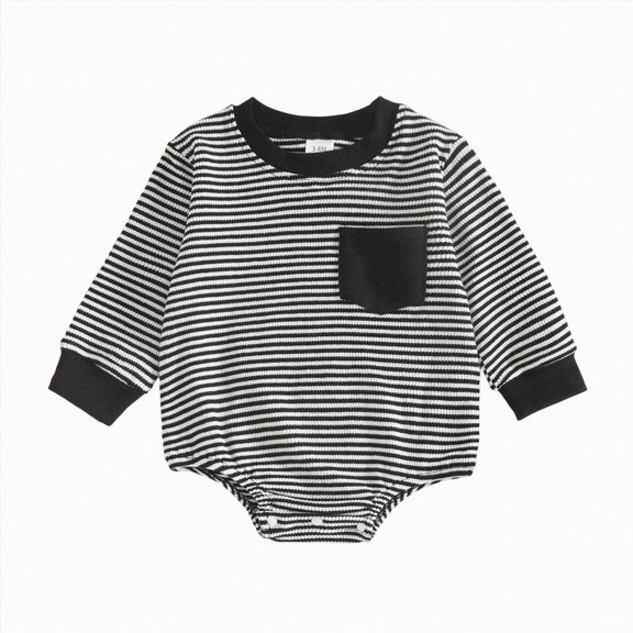 CAUYDY 3 6 9 Months Preemie Clothes Boy Newborn Sleepers 1T 2T Baby Boys Long Sleeve Romper Pajamas Infant Bodysuit Fall Winter Black for Sizes 0-3 Months