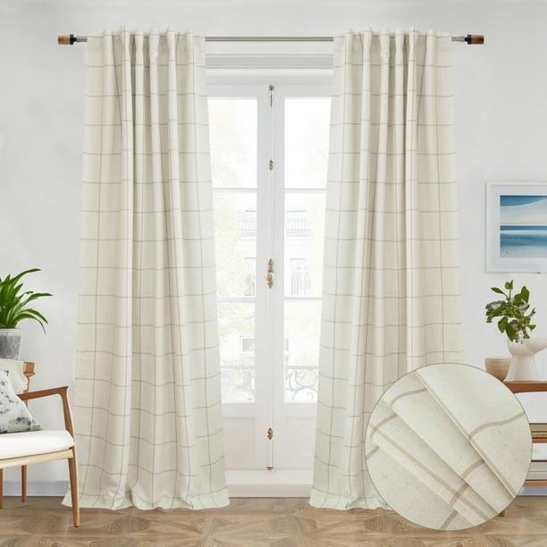 Cortinas DriftAway, 2 paneles, 90 pulgadas, opacas, cristal de ventana a cuadros