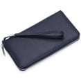 thumbnail image 2 of MINKUROW Womens Wallet RFID Blocking Leather Zip Around Wallet Large Capacity Long Purse Credit Card Clutch Wristlet Navy Blue, 2 of 7