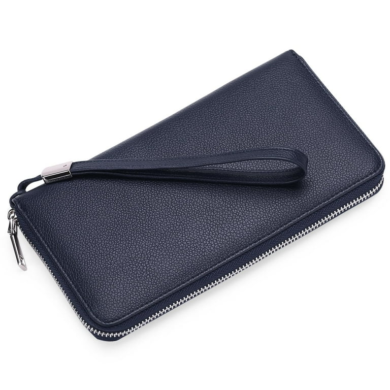 MINKUROW Womens Wallet RFID Blocking Leather Zip Around Wallet
