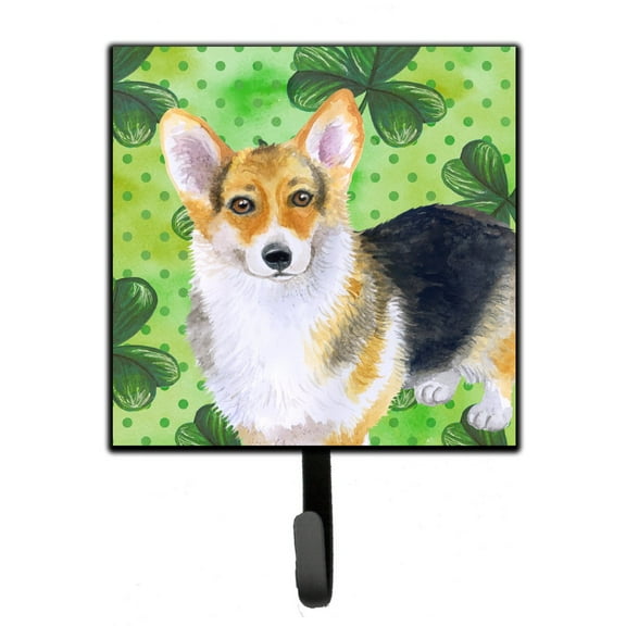 Pembroke Corgi St Patricks Leash or Key Holder Green