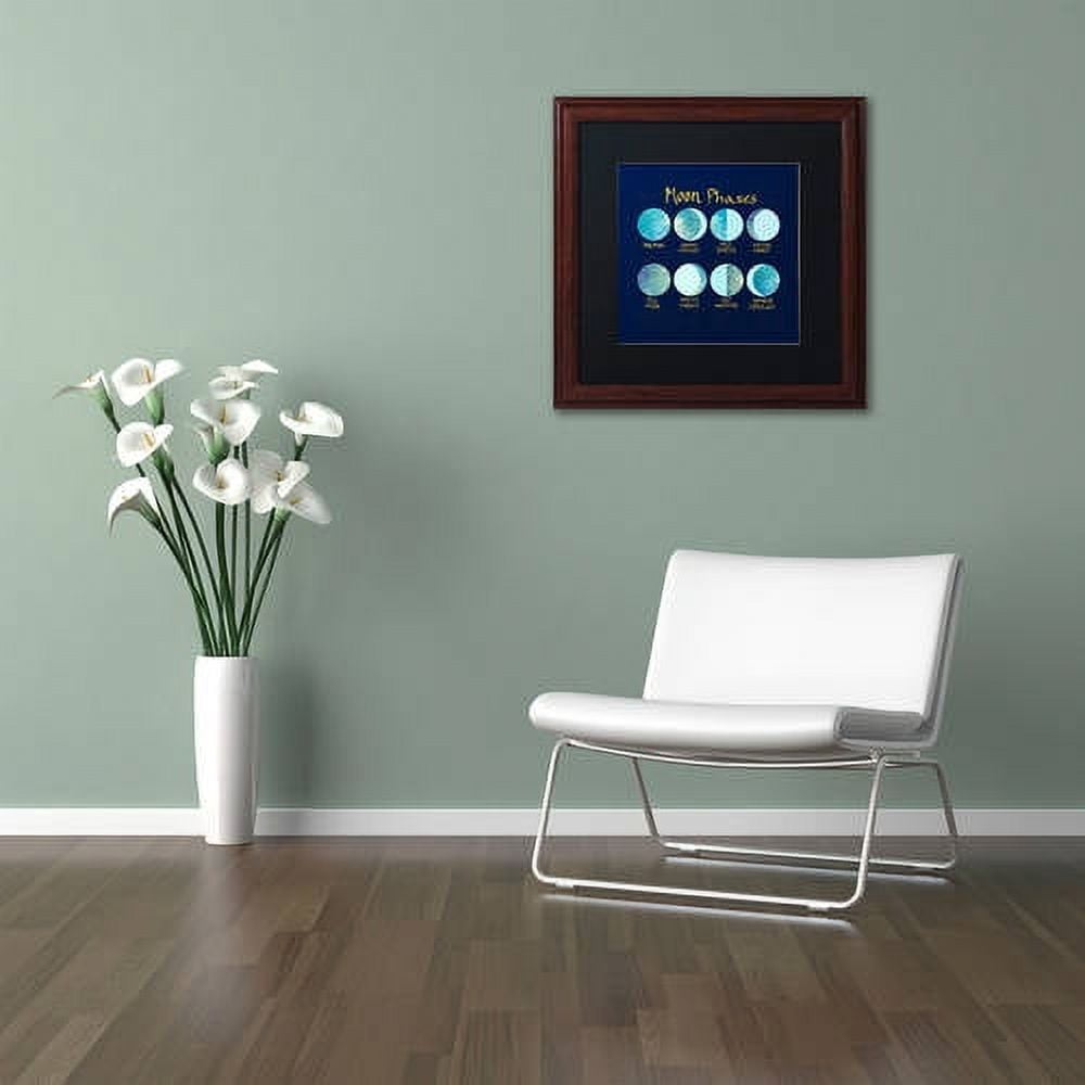 "Moon Phases" Canvas Art by Lisa Powell Braun, Black Matte, Wood Frame
