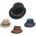 thumbnail image 6 of Xeoereki Unisex Kids' Fashion Cool Jazz Pitched Crown Short Brim Hat Cap Fedora Hat, 6 of 8