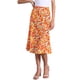 thumbnail image 1 of Faldas Midi Peasant de Mujer INSPIRE CHIC con Cintura Elástica A-Line de Flores Ditsy Naranja Verde M, 1 of 6