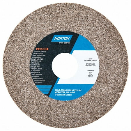 UPC: 0076607882257 | Norton Abrasives Grinding Wheel 5 in. Dia AO 60/80G Brown 07660788225