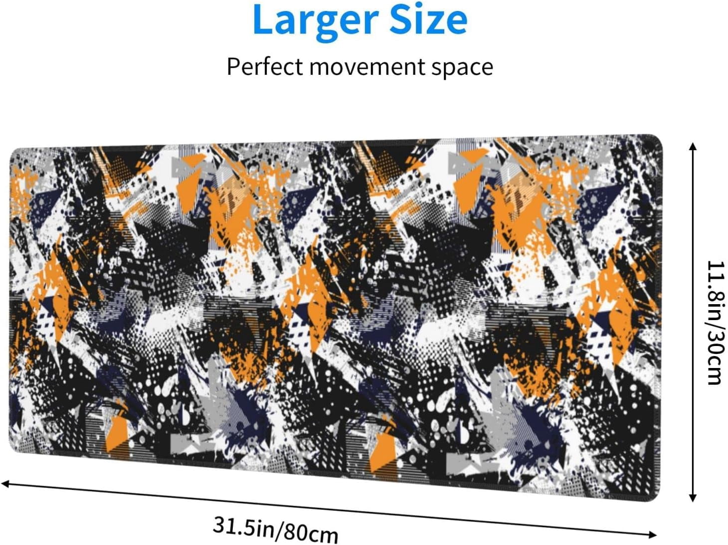 Gaming Mouse Pad Large, XL Mousepad Design with Abstract Texture, Stitched Extended Desk Pad for Keyboard and Mouse, Stitched Big Long Computer Loptop Pads Gifts for Women, (Colorful, 31.5 * 11.8 in)